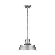 Barn Light One Light Outdoor Pendant in Weathered Pewter by Visual Comfort Studio