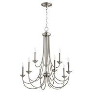 Quorum Brooks 9 Light 32 Inch Transitional Chandelier in Satin Nickel