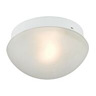 Mushroom 1-Light Flush Mount in White