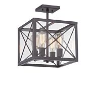 High Line 4-Light Semi-Flush Mount in Satin Bronze