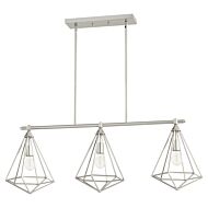 Quorum Bennett 3 Light 11 Inch Kitchen Island Light in Satin Nickel