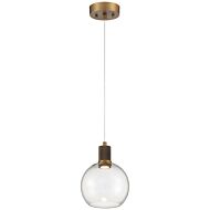 Port Nine Burgundy LED Pendant in Antique Brushed Brass by Access