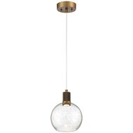 Port Nine Burgundy LED Pendant in Antique Brushed Brass by Access