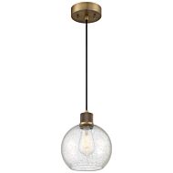 Port Nine Burgundy LED Pendant in Antique Brushed Brass by Access