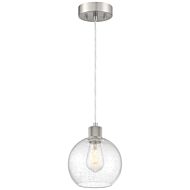 Port Nine Burgundy LED Pendant in Brushed Steel by Access