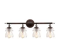 Kalco Brierfield 4 Light Bathroom Vanity Light in Antique Copper