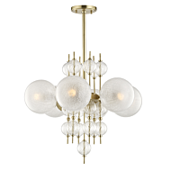 Hudson Valley Calypso by Corey Damen Jenkins 6 Light Chandelier in Aged Brass