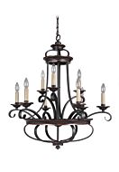 Stafford 9-Light Chandelier in Aged Bronze with Textured Black