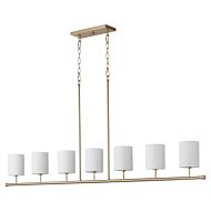 Harmony 7-Light Linear Chandelier in Aged Brass