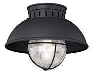 Harwich 1-Light Outdoor Flush Mount in Textured Black