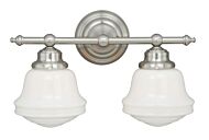 Huntley 2-Light Bathroom Vanity Light in Satin Nickel