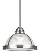 Sea Gull Pratt Street Prismatic 7 Inch Pendant Light in Brushed Nickel