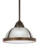 Sea Gull Pratt Street Prismatic 7 Inch Pendant Light in Autumn Bronze