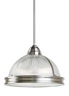 Sea Gull Pratt Street Prismatic 2 Light 9 Inch Pendant Light in Brushed Nickel