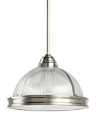 Sea Gull Pratt Street Prismatic 2 Light 9 Inch Pendant Light in Brushed Nickel