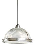 Sea Gull Pratt Street Prismatic 3 Light 10 Inch Pendant Light in Brushed Nickel