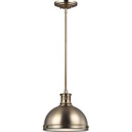 Sea Gull Pratt Street Metal 9 Inch Pendant Light in Satin Brass