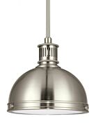 Sea Gull Pratt Street Metal 9 Inch Pendant Light in Brushed Nickel