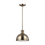 Pratt Street Metal 1-Light Pendant in Satin Brass