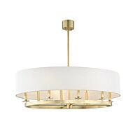 Hudson Valley Durham 8 Light 39 Inch Kitchen Island Light in Aged Brass