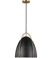 Sea Gull Norman Pendant Light in Satin Brass