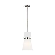 Clark One Light Pendant in Brushed Nickel by Visual Comfort Studio