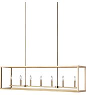 Sea Gull Moffet Street 7 Light Kitchen Island Light in Satin Brass