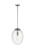 Sea Gull Leo   Hanging Globe LED Pendant Light in Satin Aluminum