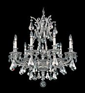 Sophia Nine Light Chandelier in Antique Silver by Schonbek