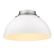 Zoey PW Three Light Flush Mount in Pewter by Golden