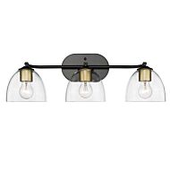 Roxie 3-Light Semi-Flush Mount Ceiling Light in Matte Black