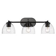 Roxie 3-Light Semi-Flush Mount Ceiling Light in Matte Black