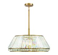 Savoy House Pyramid 6 Light Pendant in Warm Brass