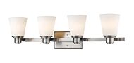 Z-Lite Kayla 4-Light Bathroom Vanity Light In Brushed Nickel