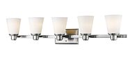 Z-Lite Kayla 5-Light Bathroom Vanity Light In Brushed Nickel