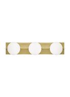 Orbel 3-Light LED Bathroom Vanity Light in Aged Brass