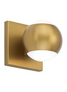 Oko 1-Light LED Bathroom Vanity Light in Aged Brass