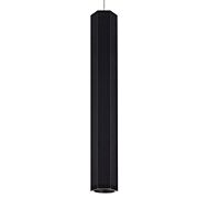 Blok 1-Light LED Pendant in Matte Black with Satin Nickel