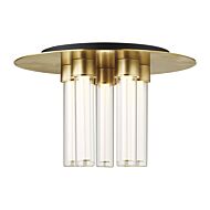 Kola 5-Light LED Flush Mount in Natural Brass