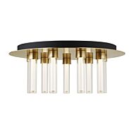 Kola 9-Light LED Flush Mount in Natural Brass