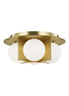 Orbel LED Flush Mount in Aged Brass by Visual Comfort Modern