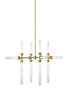 Linger 12-Light LED Chandelier in Natural Brass