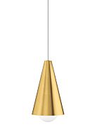 Joni 1-Light LED Pendant in Natural Brass