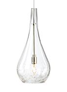 Tech Seguro 11 Inch Pendant Light in Satin Nickel and Clear