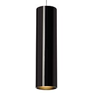 Piper 1-Light Pendant in Black with Satin Nickel