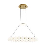 Orbet 1-Light LED Chandelier in Natural Brass