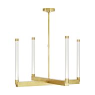 Phobos 4-Light LED Chandelier in Natural Brass