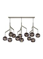 Tech Sedona Contemporary Chandelier in Satin Nickel and Transparent Smoke