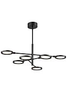 Tech Spectica 6 Light 3000K LED Contemporary Chandelier in Matte Black and Acrylic