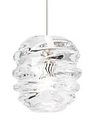 Tech Audra 6 Inch Pendant Light in Satin Nickel and Clear